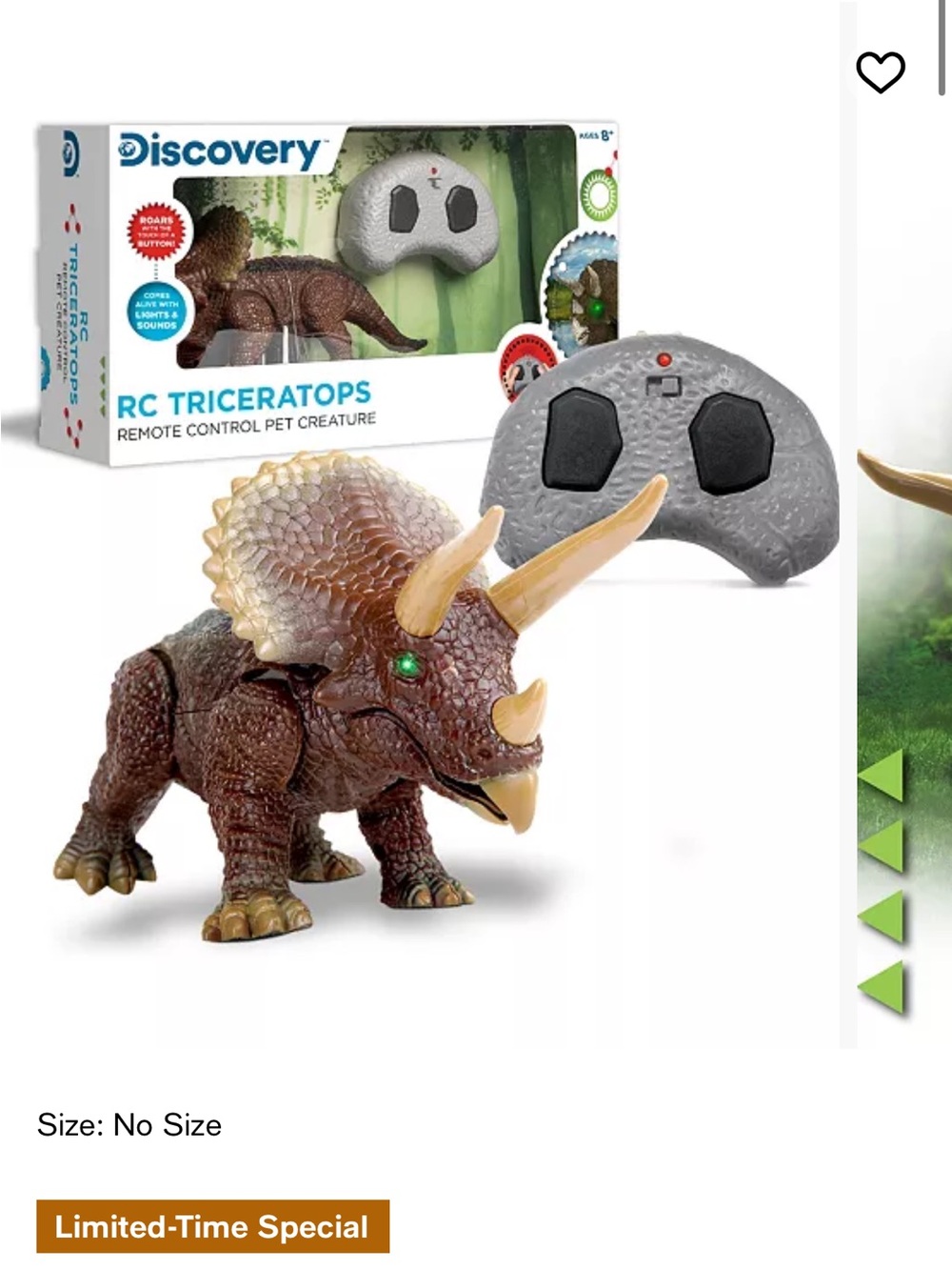 Discovery RC Triceratops Remote Control RC LED Infrared Remote Control Toy